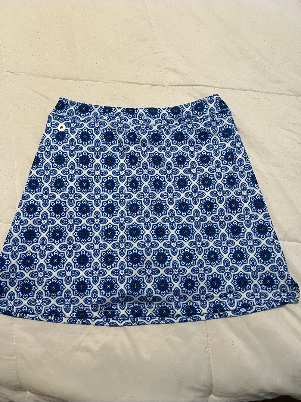 Women's Blue Patterned Skater Golf Skirt - Picture 2 of 4